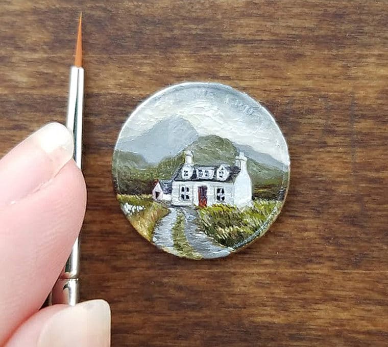 Miniature Paintings on Clayboard and Coins