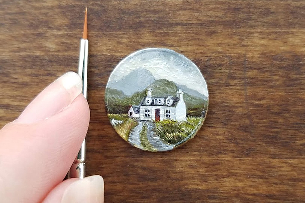 Miniature Paintings on Clayboard and Coins