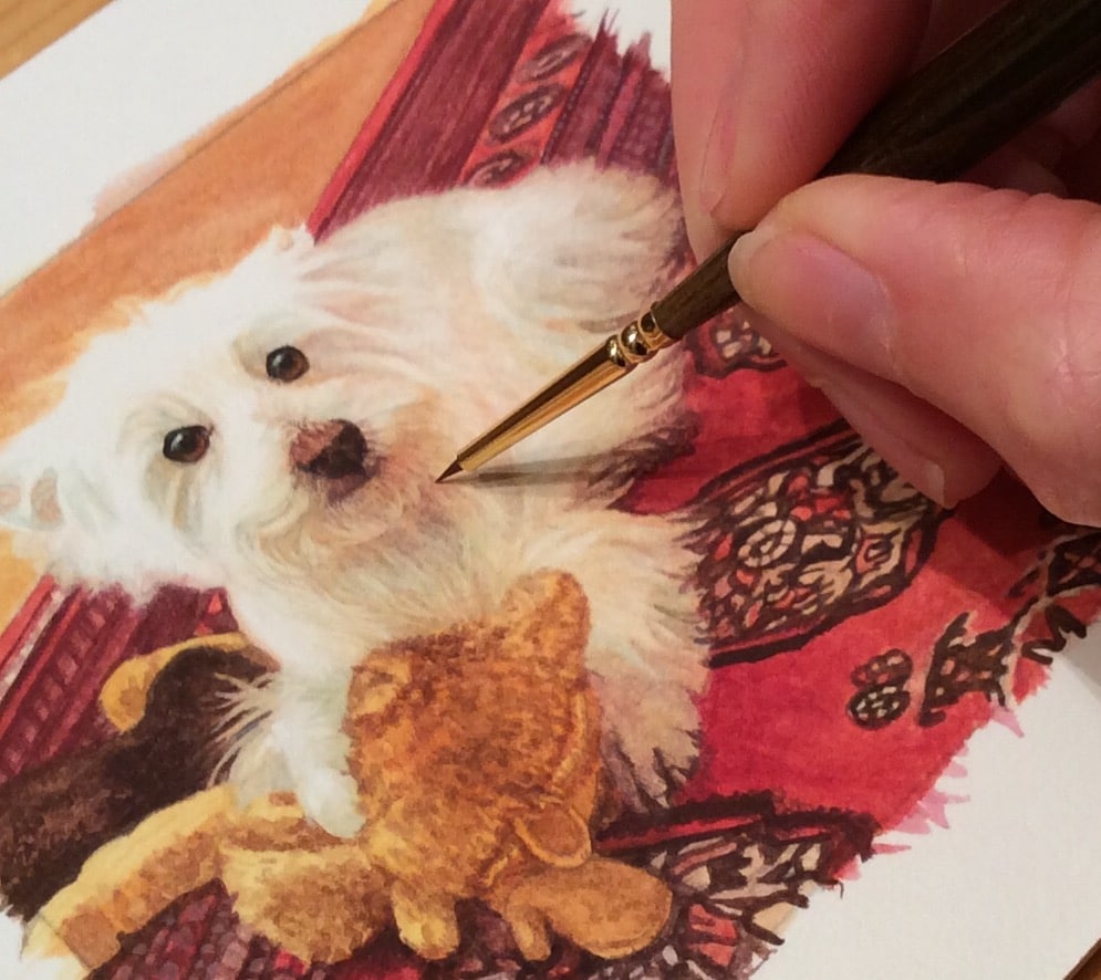 ©Exquisite Miniatures, in-process painting by Rachelle Siegrist