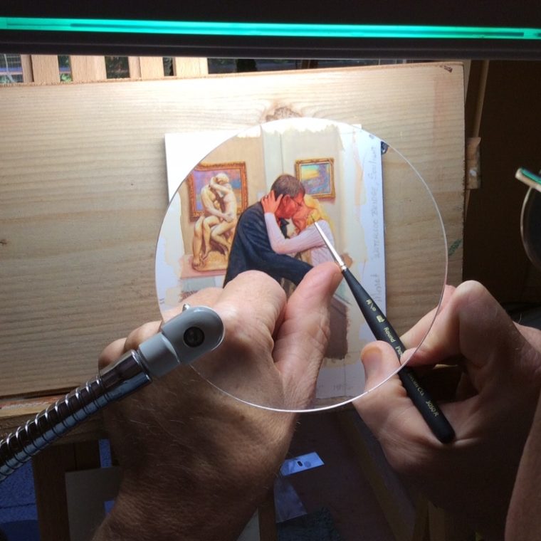 © Exquisite Miniatures, in-process painting by Wes and Rachelle Siegrist